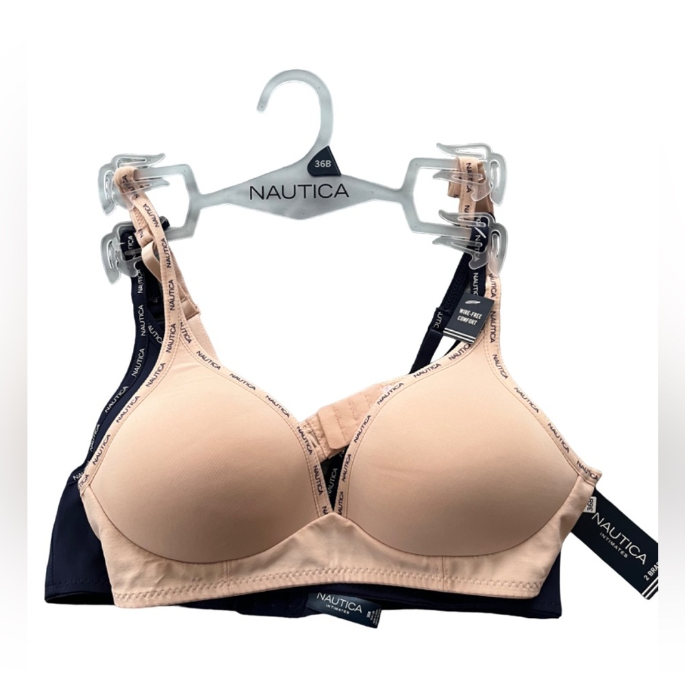 Womens Nautica 2pk. Elastic Wire-Free Bras